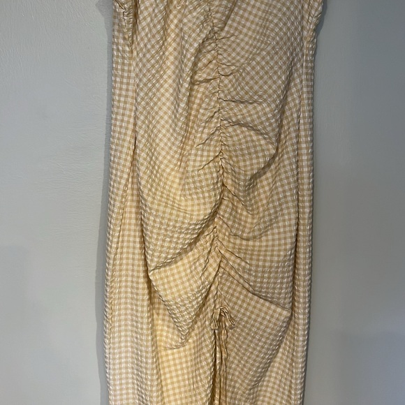 Maeve Anthropologie Rushed Gingham Dress Size 12 NWT Yellow - Picture 10 of 16